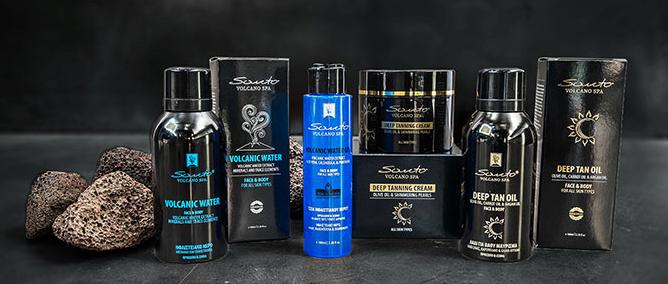 Продуктова линия Santo Volcano Spa с козметика за грижа за лице, тяло и коса